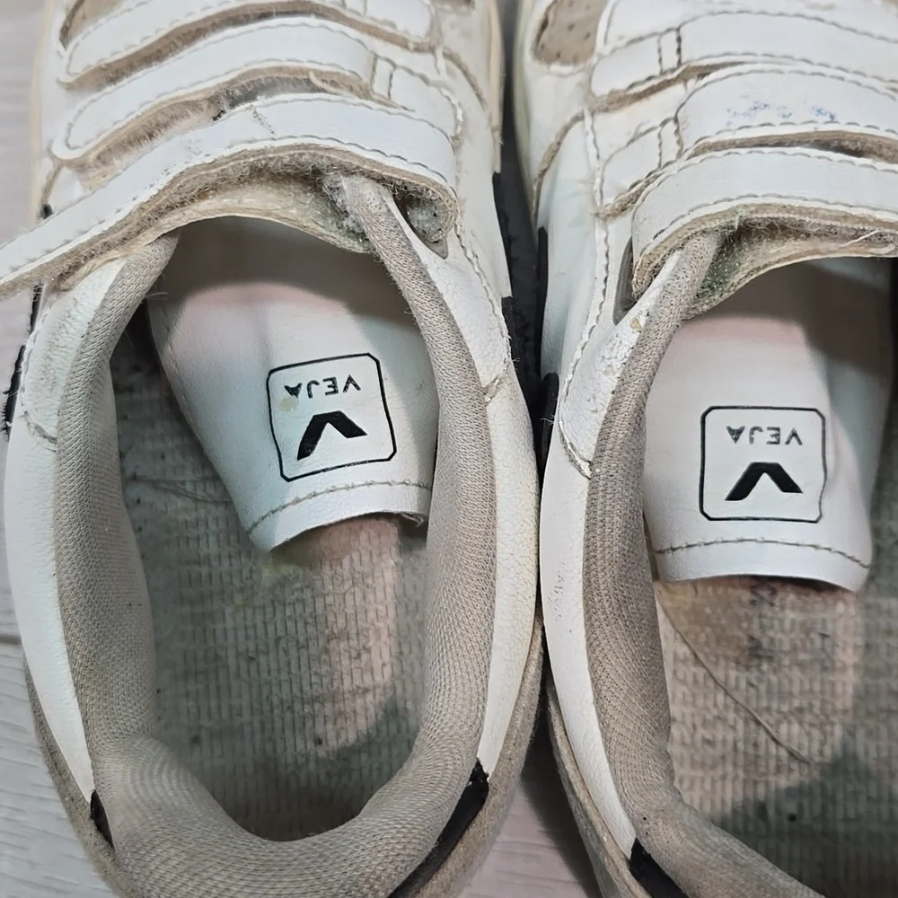 Veja Kids Girl Leaather Hook&loop Sneakers Shoes Sz 3